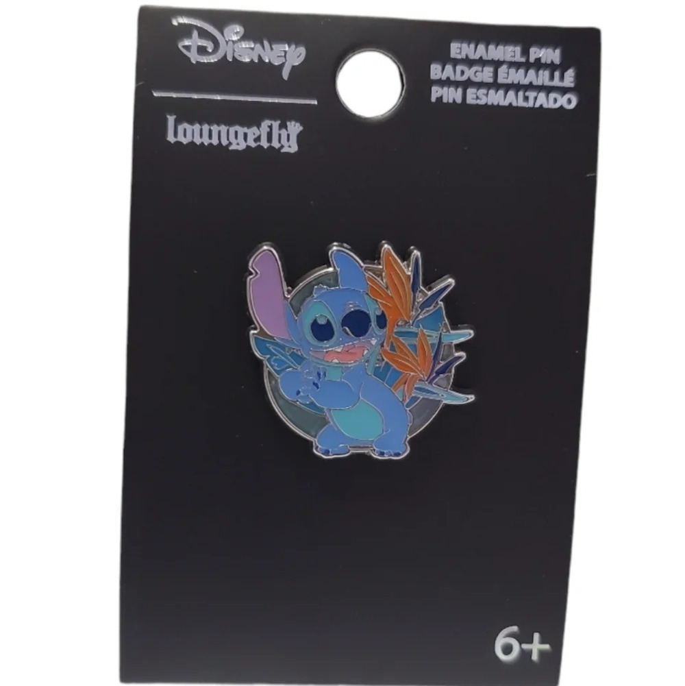 New Loungefly Disney Lilo & Stitch Floral Stitch Stained Glass Enamel Pin